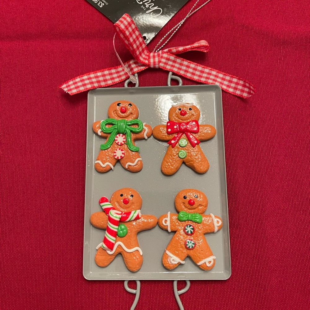 Gingerbread Cookies on Baking Tray Ornament